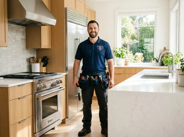 Appliance Repair Hero technician in a Bay Saint Louis, MS kitchen after an appliance repair